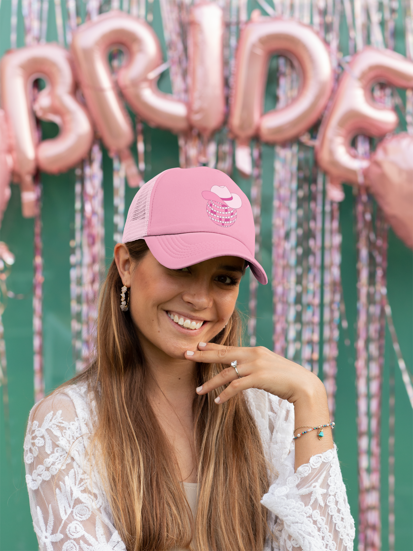 "Disco Cowgirl" Retro Snapback Trucker Cap