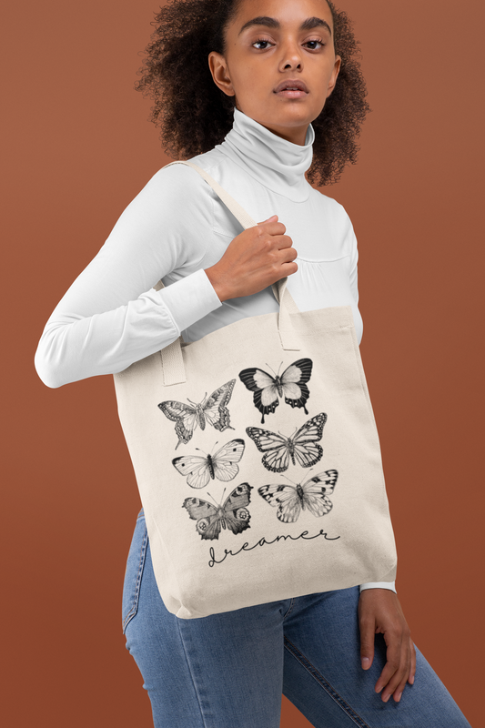 "Butterfly Dreamer" Canvas Tote Bag